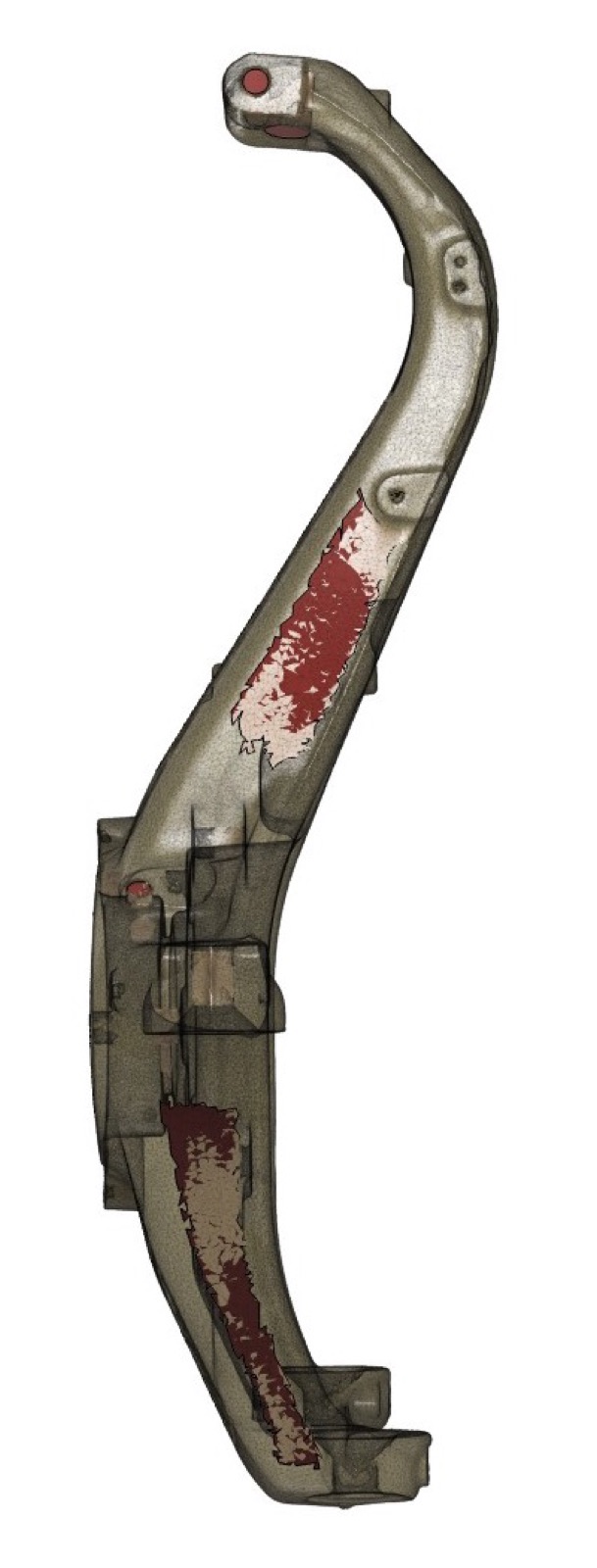 Front view of the knuckle scan with fitted mounting faces